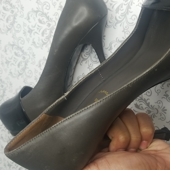 YVES SAINT LAURENT TRIBTOO CAP TOE PLATFORM PUMP BLACK LEATHER & PATENT - Picture 11 of 16